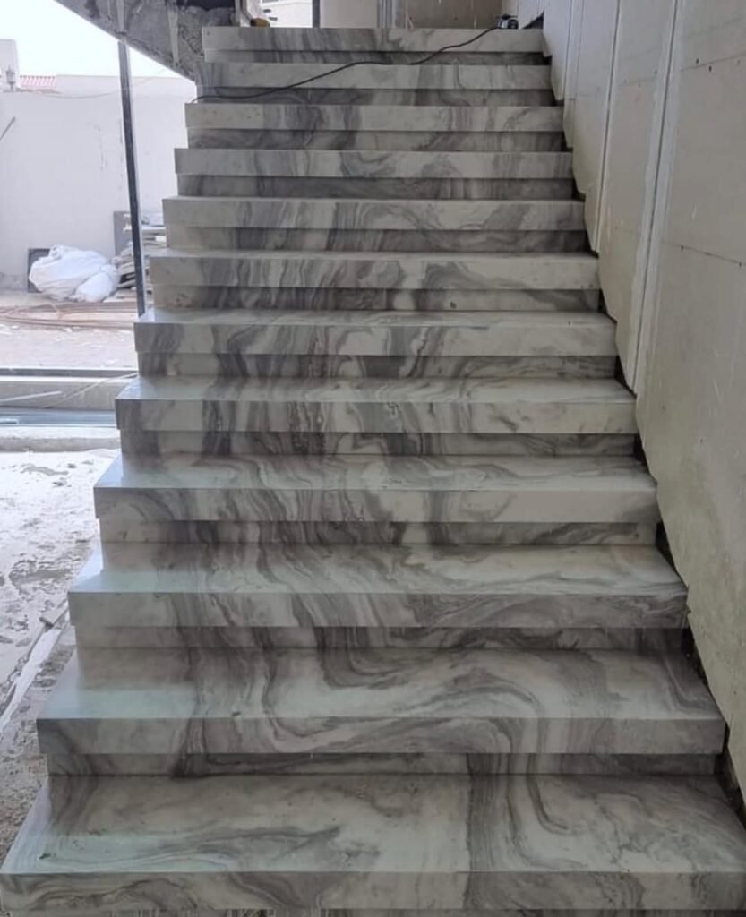Outdoor Marble Staircase Installation