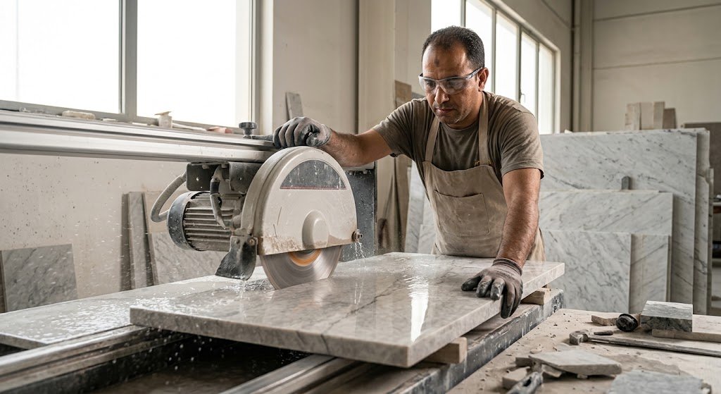 Marble Flooring cutting 