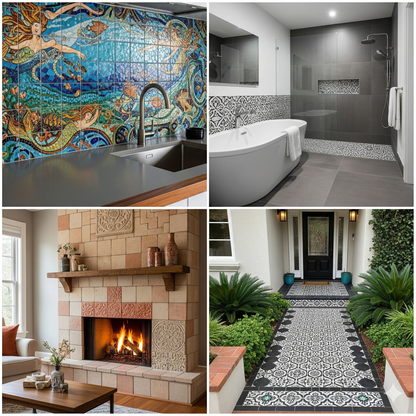Custom tile designs and installations