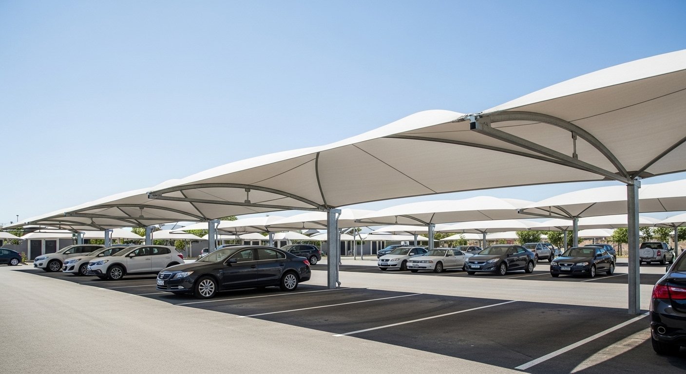 Top Support Parking Shed in Qatar
